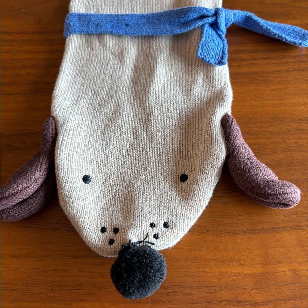 Meri Meri Cream Knit Fabric dog scarf